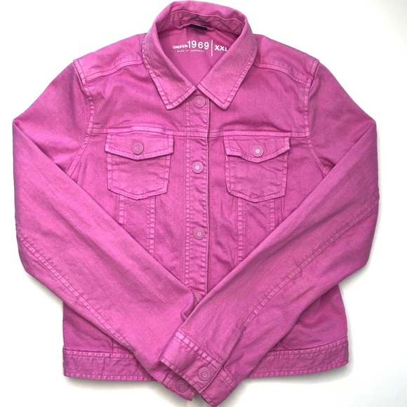 gap pink denim jacket